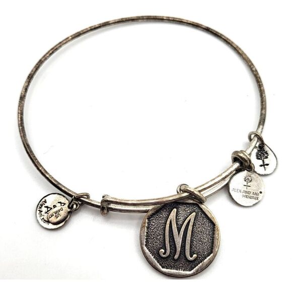 Alex & Ani Silvertone "M" Bracelet Healing Energy Infused 2018 - Picture 1 of 2